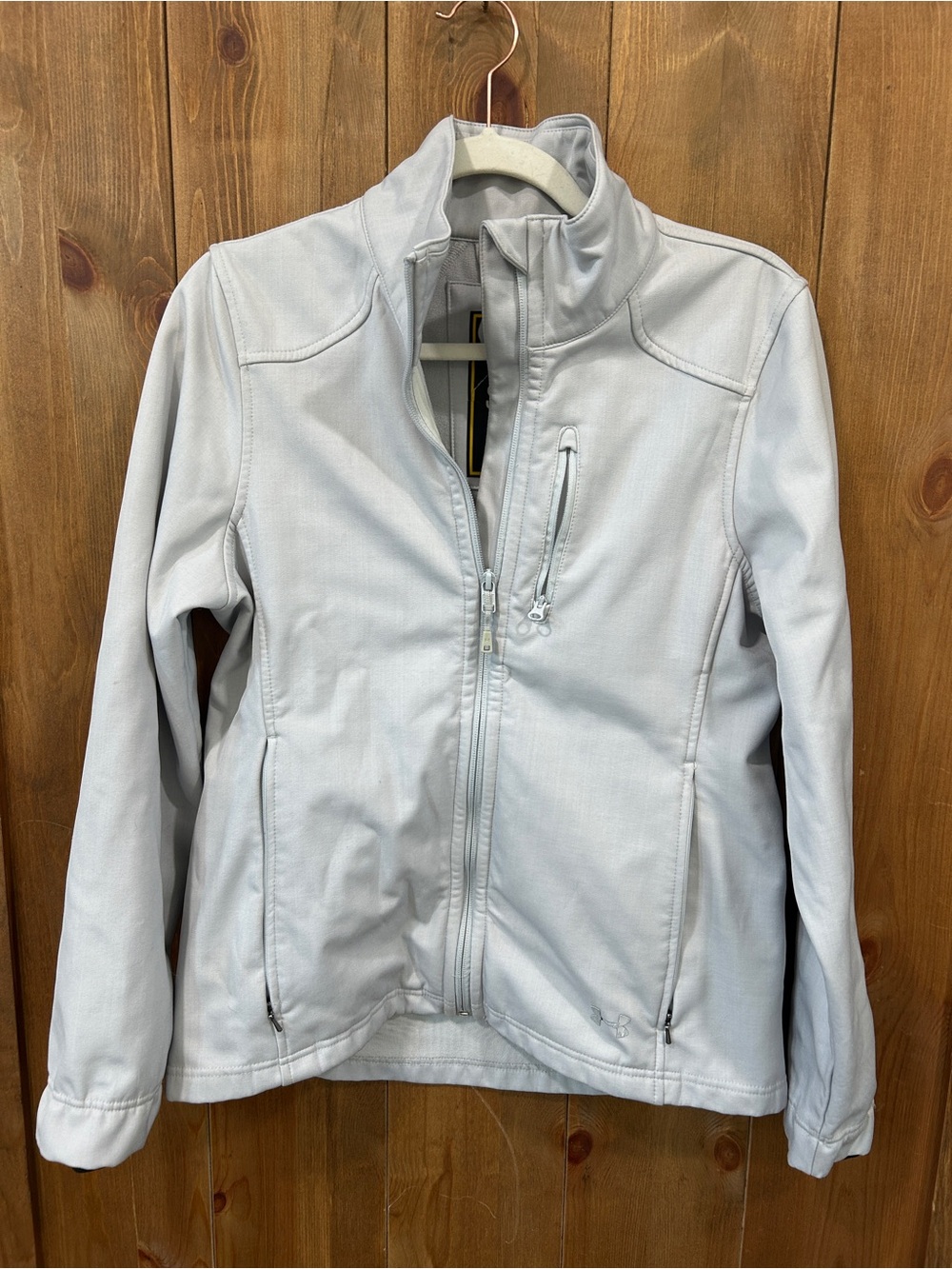 Light Gray Women's Softshell Jacket - Casual Zip Front under Armour storm